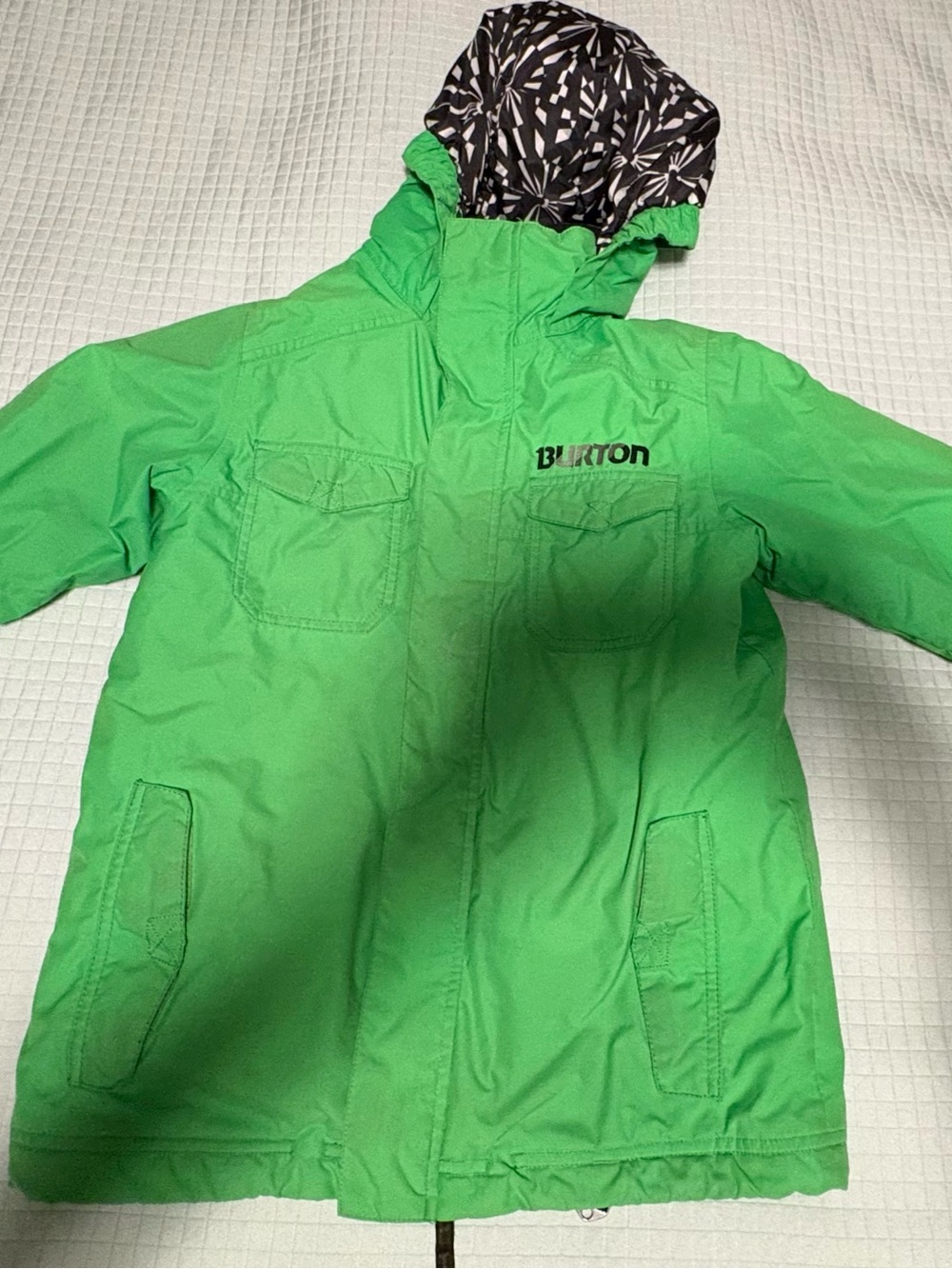 Burton Bright Green Kids Hooded Puffer Jacket